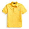 Polo Ralph Lauren Kids' Boys Yellow Cotton Polo Shirt In Harrison Blue