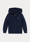 Polo Ralph Lauren Kids' French Terry Full-zip Hoodie In Hint Of Pink