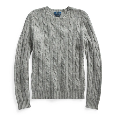 Ralph Lauren Cable-knit Cashmere Sweater In Battalion Grey Heather