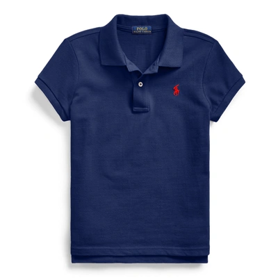 Polo Ralph Lauren Kids' Cotton Mesh Polo Shirt In Newport Navy