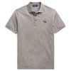 Ralph Lauren Custom Slim Fit Piqué Polo Shirt In Light Grey Heather