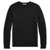 Polo Ralph Lauren Cable-knit Wool-cashmere Sweater In Classic Black