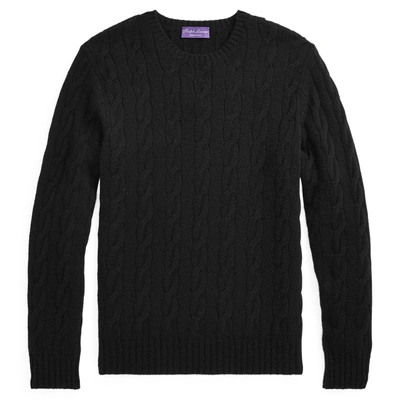 Ralph Lauren Cable-knit Wool-cashmere Sweater In Classic Black