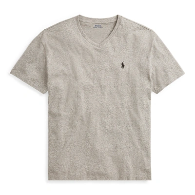 Polo Ralph Lauren Classic Fit Jersey V-neck T-shirt In Dark Vintage Heather