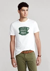 Ralph Lauren Custom Slim Fit Ralph's Coffee T-shirt In Classic Oxford White