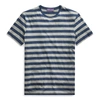 Ralph Lauren Striped Lisle T-shirt In Blue Heather/grey