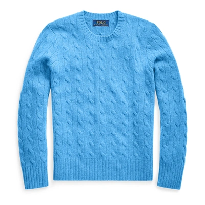 Polo Ralph Lauren Kids' Cable-knit Cashmere Sweater In New Litchfield Blue