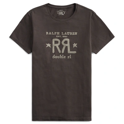 Double Rl Logo Crewneck T-shirt In Faded Black Canvas