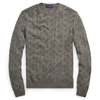 Ralph Lauren Cable-knit Cashmere Sweater In Light Grey Heather