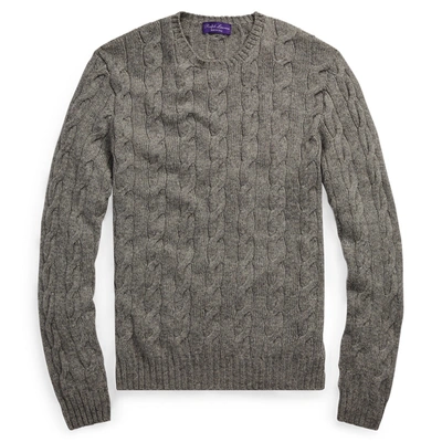 Ralph Lauren Cable-knit Cashmere Sweater In Light Grey Heather