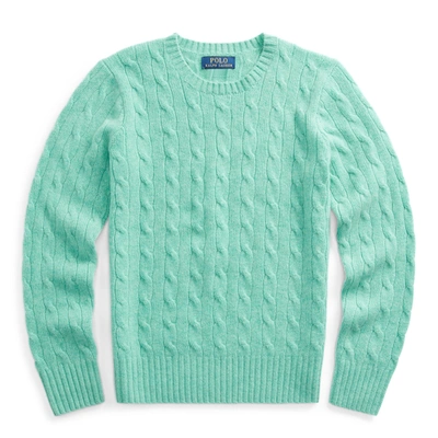 Polo Ralph Lauren Kids' Cable-knit Cashmere Sweater In Shore Green Heather