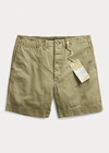 Double Rl Herringbone Twill Field Short In Olive