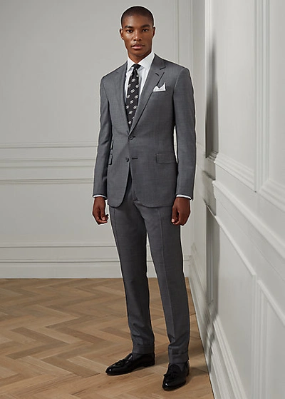 CEEKAY POLORALPH LAURENグレー ストライプ スーツ 数量限定】「COLLECTION LINE」チョークストライプ柄 ワイドラペル