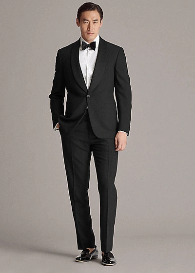 Ralph Lauren Gregory Wool Barathea Shawl Tuxedo In Black