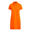 Ralph Lauren Cotton Mesh Polo Dress In Sailing Orange