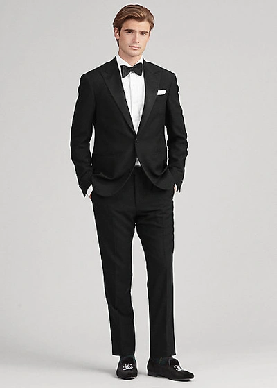 Ralph Lauren Polo Wool Peak-lapel Tuxedo In Black