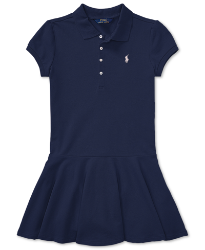 Polo Ralph Lauren Kids' Stretch Cotton Mesh Polo Dress In Pink