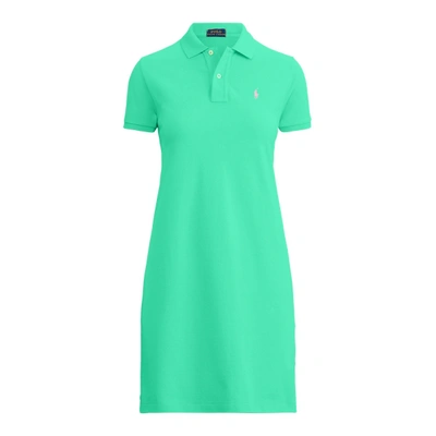 Ralph Lauren Cotton Mesh Polo Dress In Sunset Green