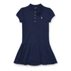 Polo Ralph Lauren Kids' Stretch Cotton Mesh Polo Dress In Navy