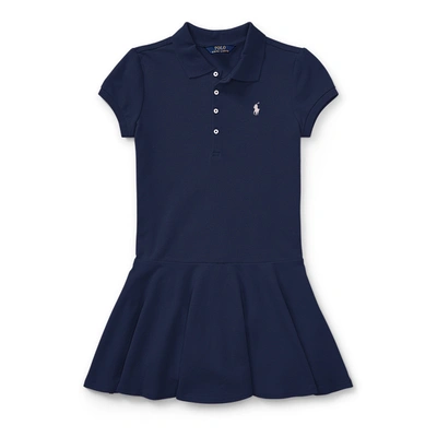Polo Ralph Lauren Stretch Cotton Mesh Polo Dress In Navy
