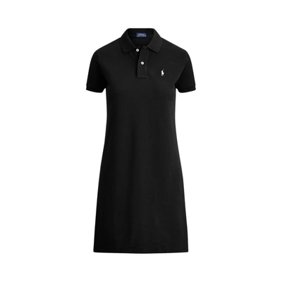Ralph Lauren Cotton Mesh Polo Dress In Polo Black