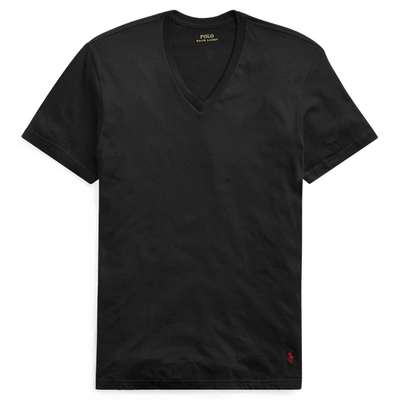 Polo Ralph Lauren Classic V-neck Undershirt 3-pack In Black