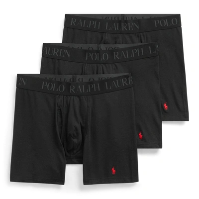 Polo Ralph Lauren 4d Flex Boxer Brief 3-pack In Black