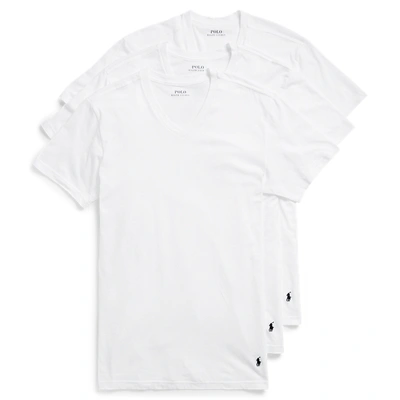 Polo Ralph Lauren Classic V-neck Undershirt 3-pack In White