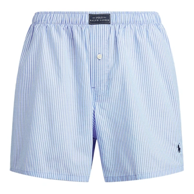 Polo Ralph Lauren Woven Cotton Boxer In Navy Stripe