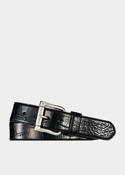 Ralph Lauren Alligator Belt In Black