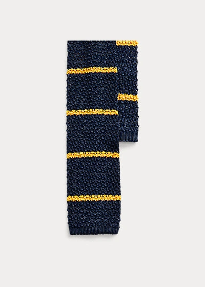 Polo Ralph Lauren Striped Knit Silk Tie In Navy/green