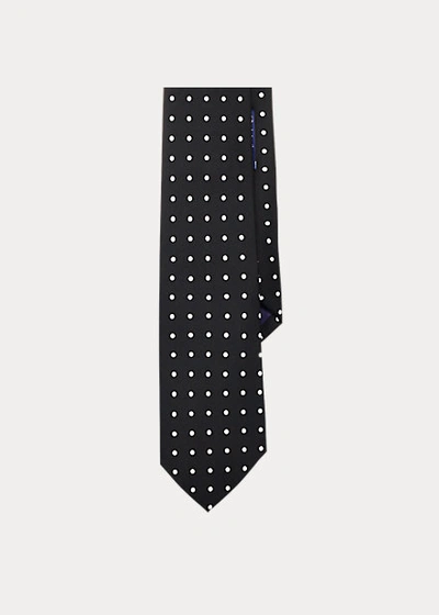 Polo Ralph Lauren Polka-dot Silk Satin Tie In Dark Purple