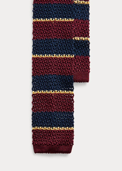 Polo Ralph Lauren Striped Knit Silk Tie In Green/navy/gold