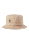 Polo Ralph Lauren Cotton Chino Bucket Hat In Boating Khaki