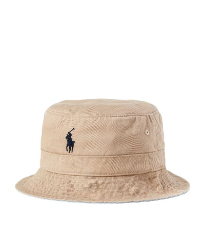 Polo Ralph Lauren Cotton Chino Bucket Hat In Boating Khaki