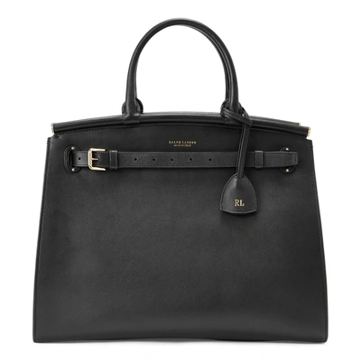 Ralph Lauren Calfskin Large Rl50 Handbag In Black