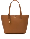 Lauren Ralph Lauren Reversible Logo Tote Bag In Lauren Tan/orange