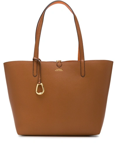 Lauren Ralph Lauren Reversible Logo Tote Bag In Brown