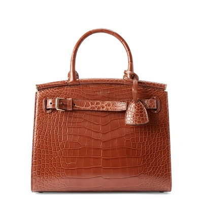 Ralph Lauren Alligator Medium Rl50 Handbag In Honey