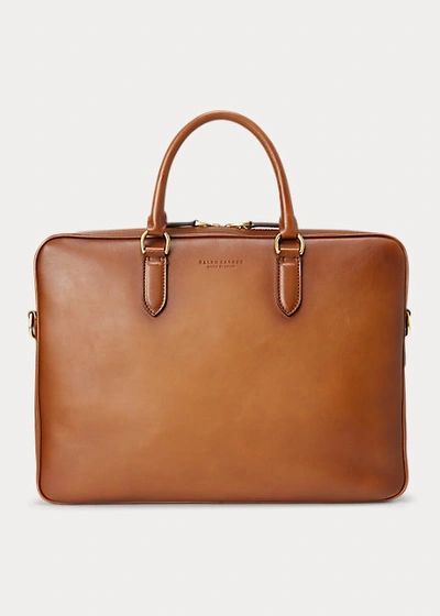 Ralph Lauren Burnished Vachetta Briefcase In Vintage Brown