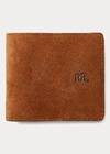 Double Rl Roughout Suede Billfold In Light Java