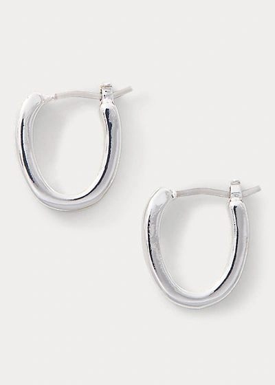 Ralph Lauren Oval Hoop Earring In Silver