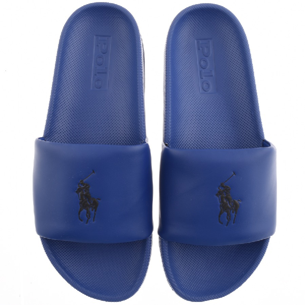 Ralph Lauren Cayson Pony Slide Sandal In Royal/black Pp | ModeSens