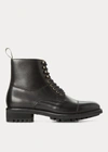 Polo Ralph Lauren Bryson Cap-toe Leather Boot In Dark Brown