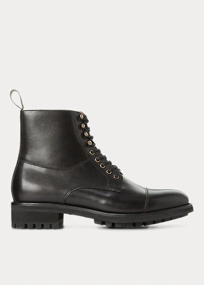 Polo Ralph Lauren Bryson Cap-toe Leather Boot In Dark Brown