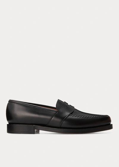 Ralph Lauren Braygan Calfskin Penny Loafer In Black