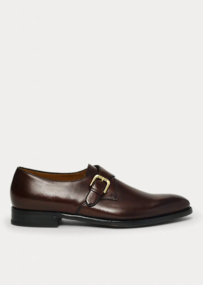 Ralph Lauren Darnell Calf Monk-strap Shoe In Dark Brown