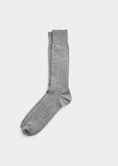 Ralph Lauren Cashmere-blend Dress Socks In Grey Heather