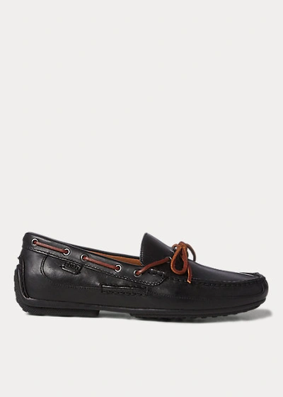 Polo Ralph Lauren Roberts Leather Driver In Deep Saddle Tan