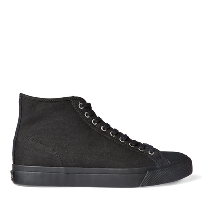 Double Rl Mayport Canvas Sneaker In Black